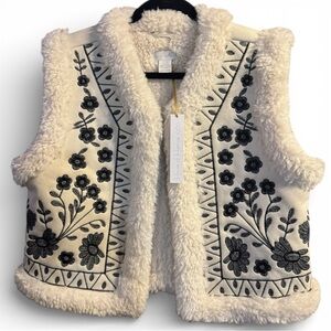 House of Harlow 1960 Faux Shearling Vest Boho Cabincore Winter Size OS One Size